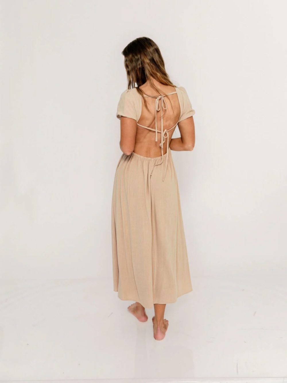 Worth Collective August Dress in Taupe Large - Picture 6 of 8